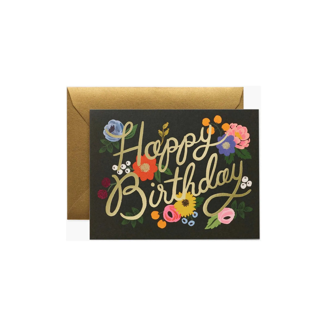 Vintage Blossoms Birthday Card