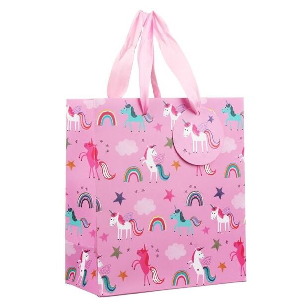 Medium Pink Unicorn Gift Bag