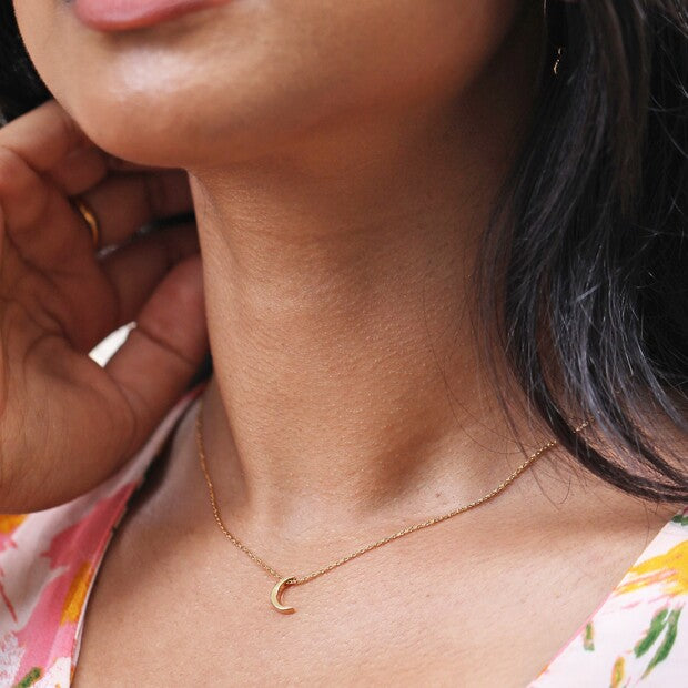 Gold Crescent Moon Necklace