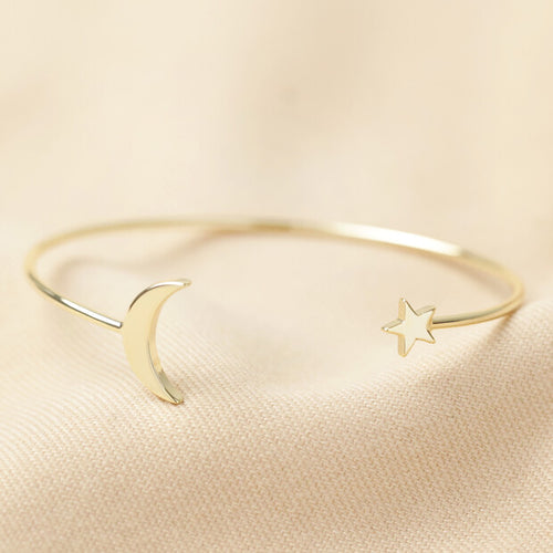Gold Moon & Star Bangle