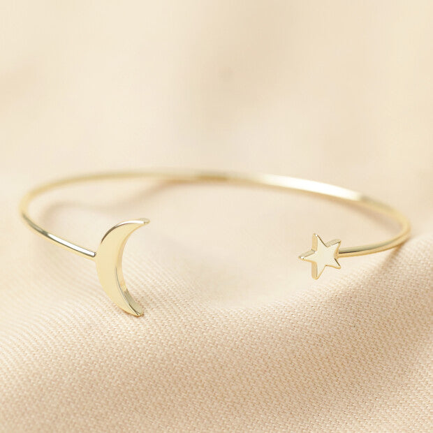 Gold Moon & Star Bangle