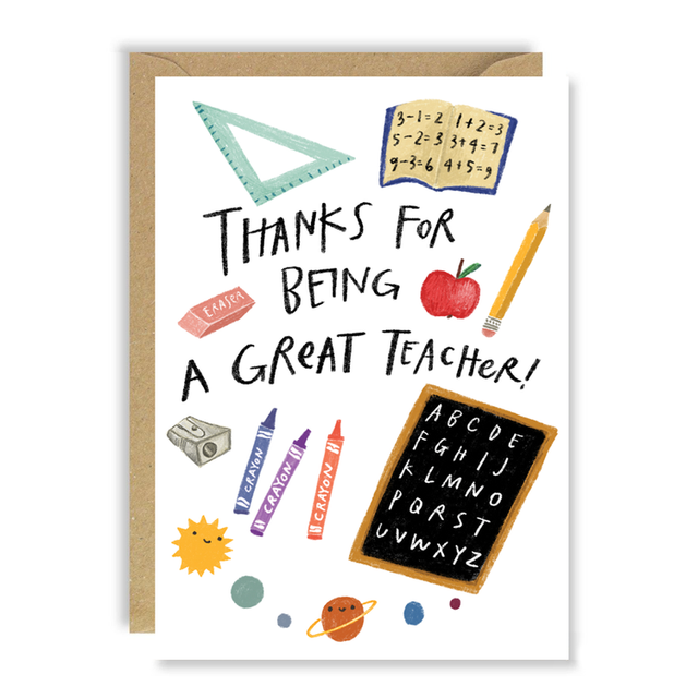 Thanks For Being A Great Teacher Card