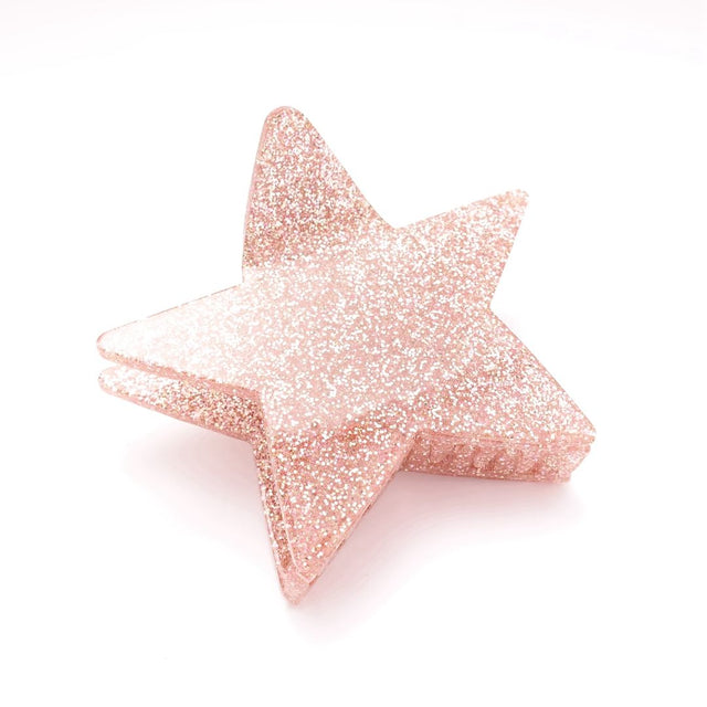 Pink Glitter Star Hair Claw Clip
