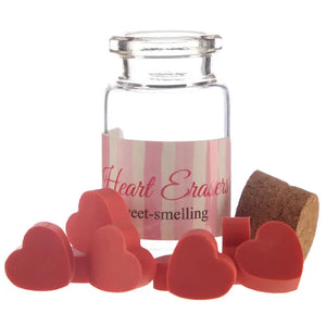 Jar Of Mini Heart Erasers