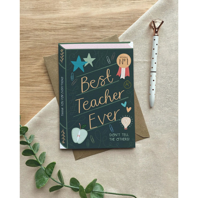 The Best Teacher Book Card