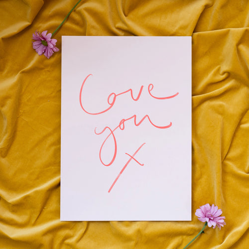 Pink 'Love You X' Print