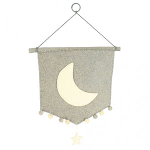 Moon & Star Pom Pom Wall Hanger