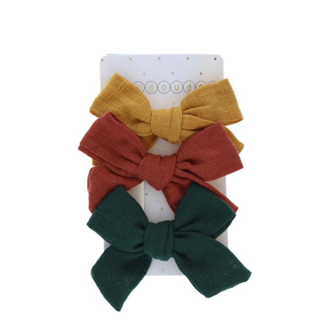 Autumnal Bow Hair Clips