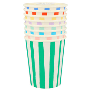Mixed Stripe Paper Cups