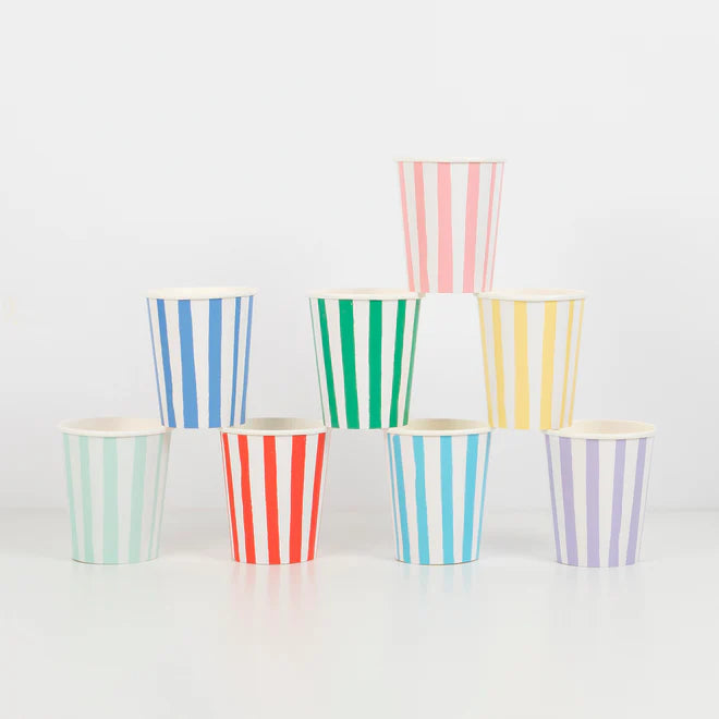 Mixed Stripe Paper Cups
