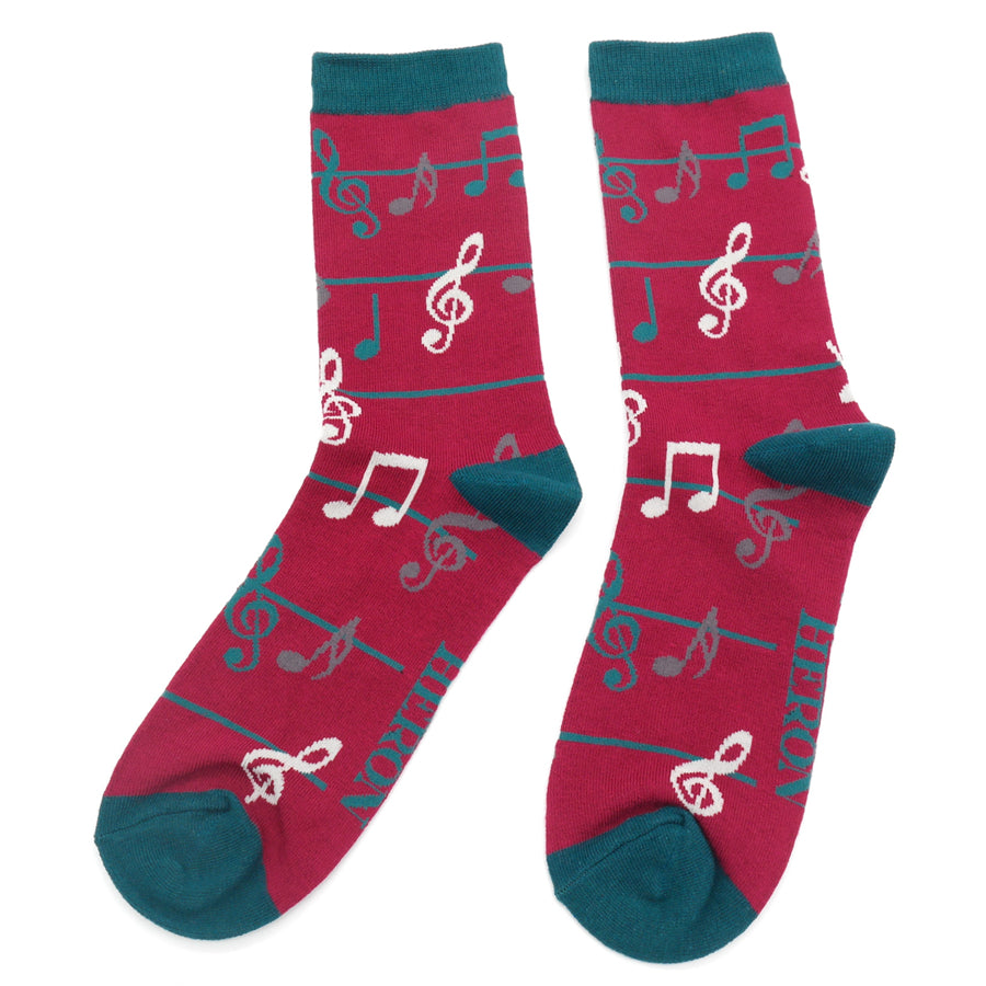 Music Notes Wine Men’s Socks