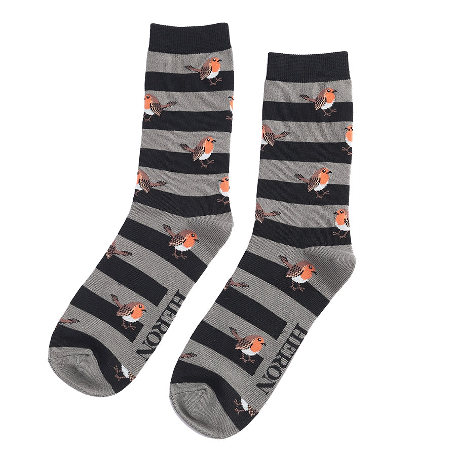 Striped Robin Bamboo Socks