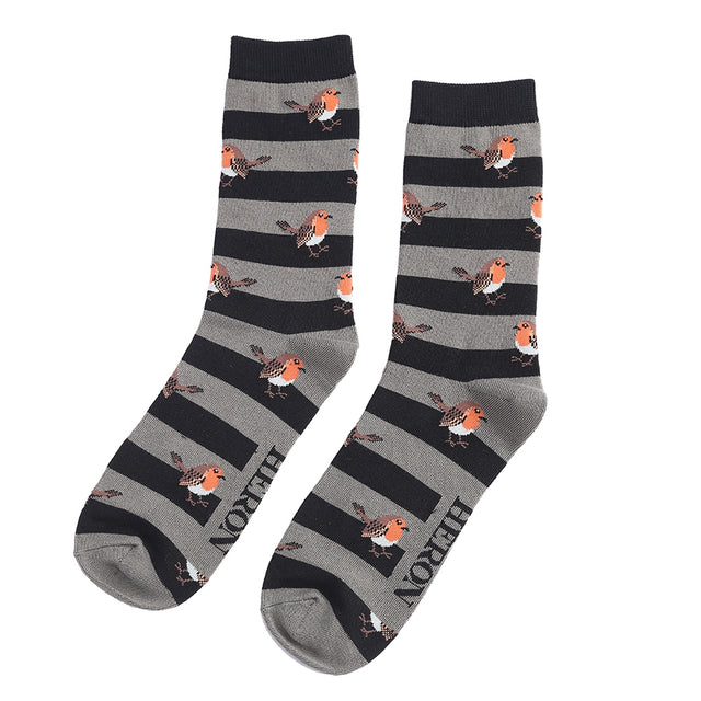 Striped Robin Bamboo Socks