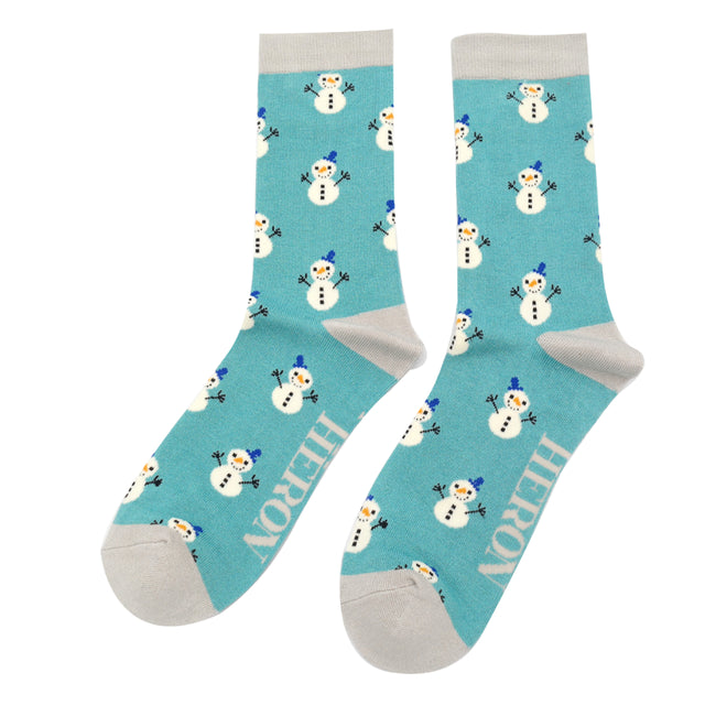 Snowmen Teal Men's Socks