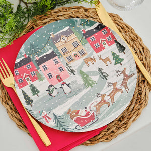 Festive Scene Christmas Paper Plates