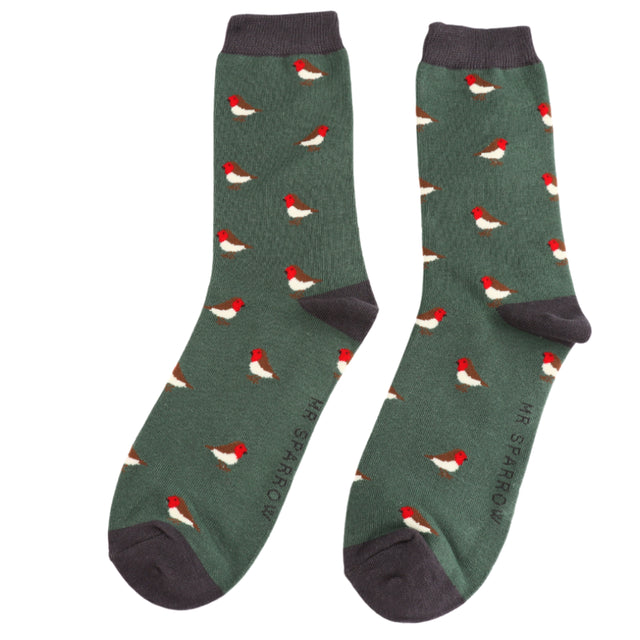 Little Robins Green Men’s Socks
