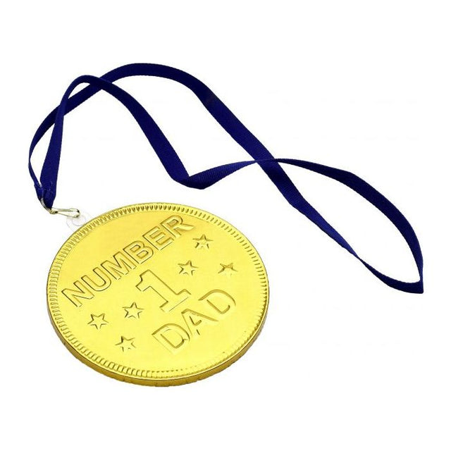 XL Gold No.1 Dad Milk Chocolate Medal