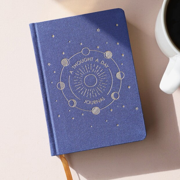 Navy Fabric One Thought A Day Book