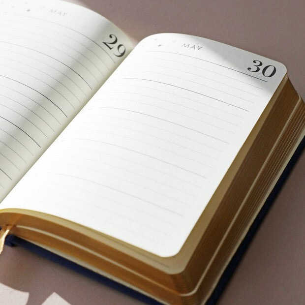 Navy Fabric One Thought A Day Book