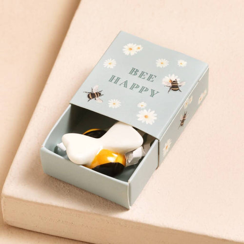 Tiny Matchbox Ceramic Bee