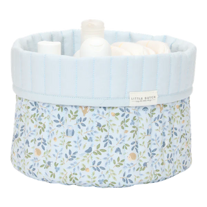 Small Reversible Quilted Storage Basket: Blue Forest Adventure