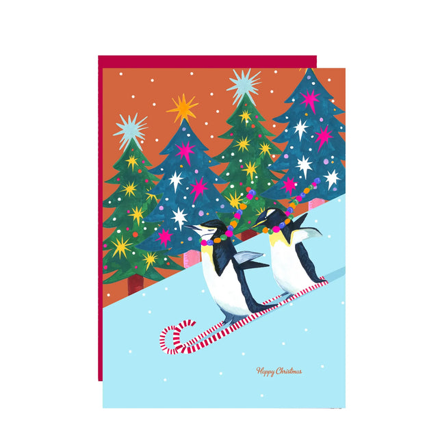 Skating Penguins Card