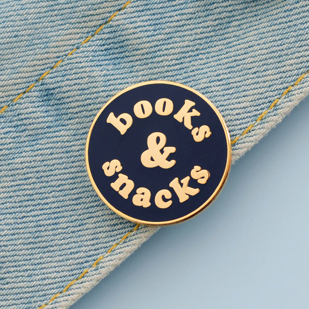 Books & Snacks Enamel Pin