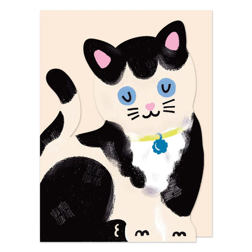 Black And White Kitten Mini Card