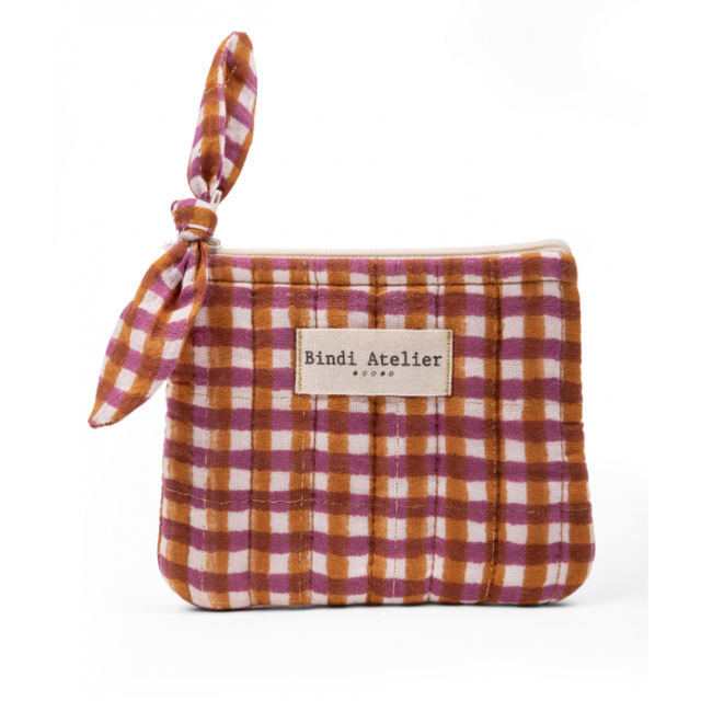 Tara Camel Gingham Purse