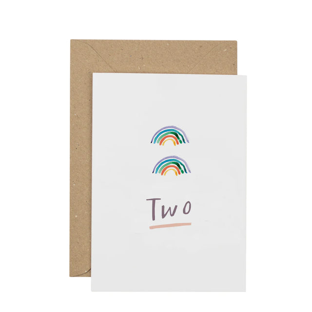Age 2 Birthday Rainbow Card