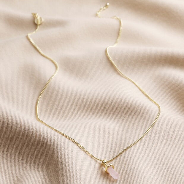 Rose Quartz Crystal Point Necklace