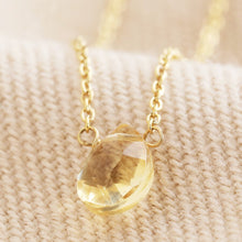 Load image into Gallery viewer, Citrine Teardrop Gem Necklace