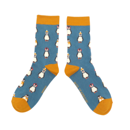 Baby Penguin Denim Women's Bamboo Socks