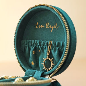 Round Teal Starry Jewellery Holder