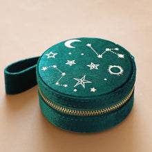 Load image into Gallery viewer, Round Teal Starry Jewellery Holder