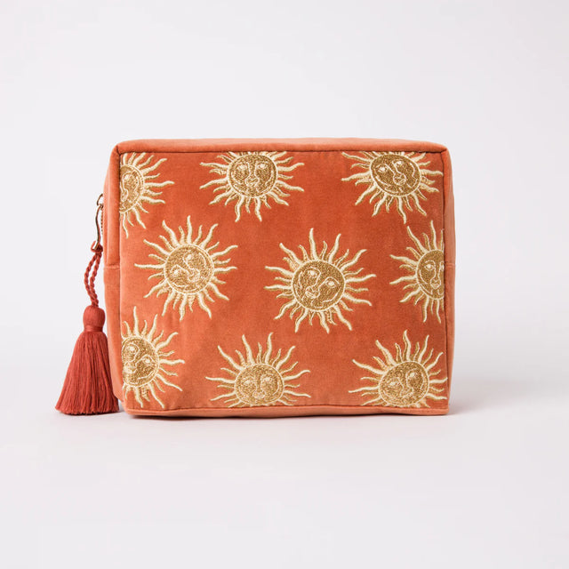 Sun Goddess Rust Velvet Wash Bag