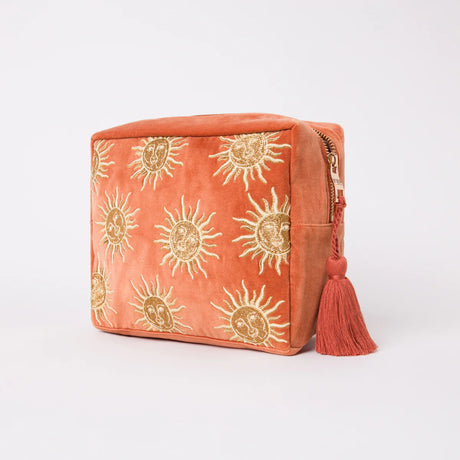 Sun Goddess Rust Velvet Wash Bag