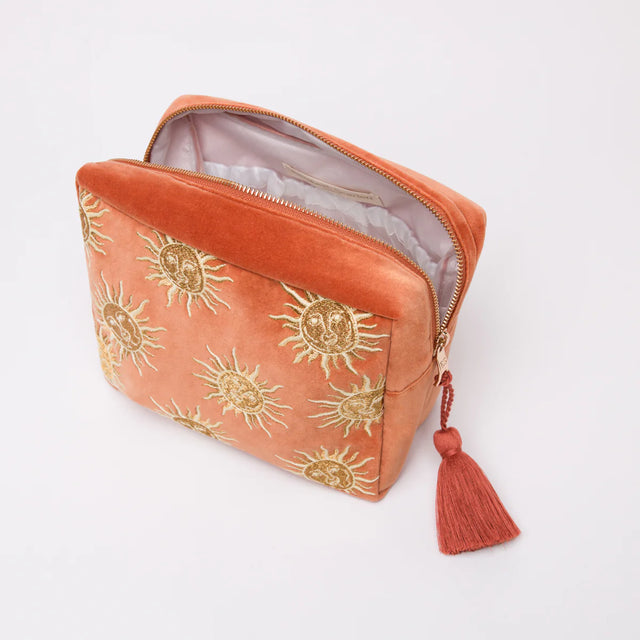 Sun Goddess Rust Velvet Wash Bag