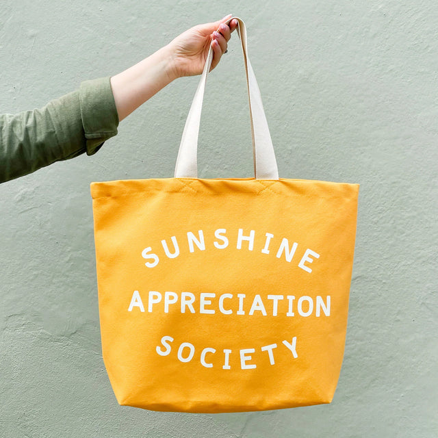 Yellow Sunshine Appreciation Society Tote Bag