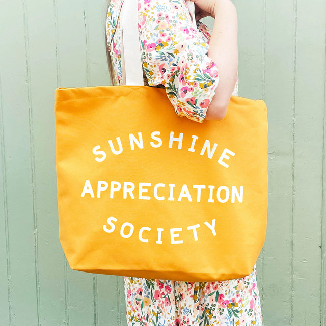 Yellow Sunshine Appreciation Society Tote Bag