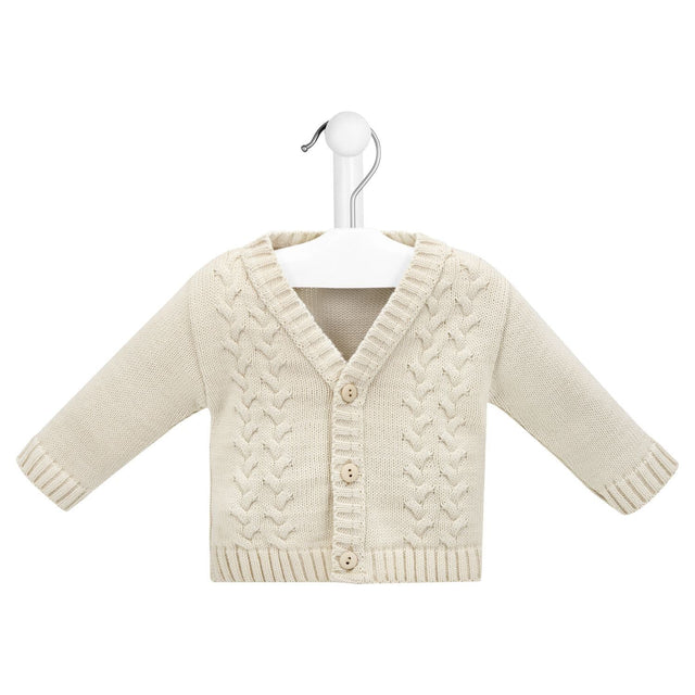 Taupe Cable Knit Cardigan