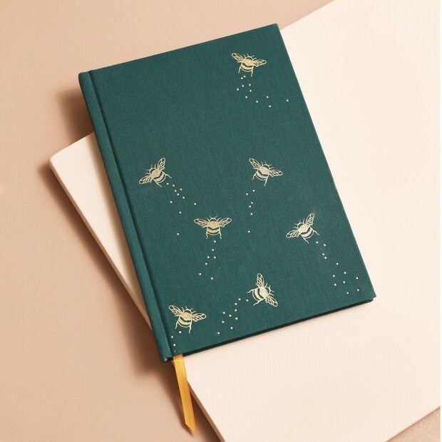 Teal & Gold Bee Notebook