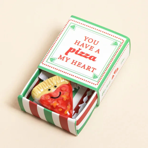 Tiny Matchbox Ceramic Pizza