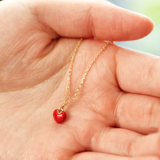 Red Enamel Heart Necklace