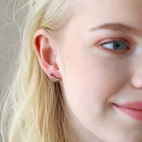 Triple Stone Crystal Earrings