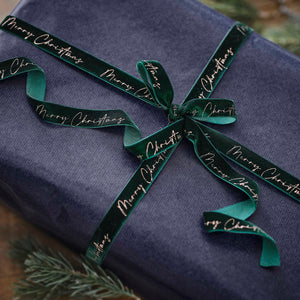 Velvet Green Christmas Ribbon