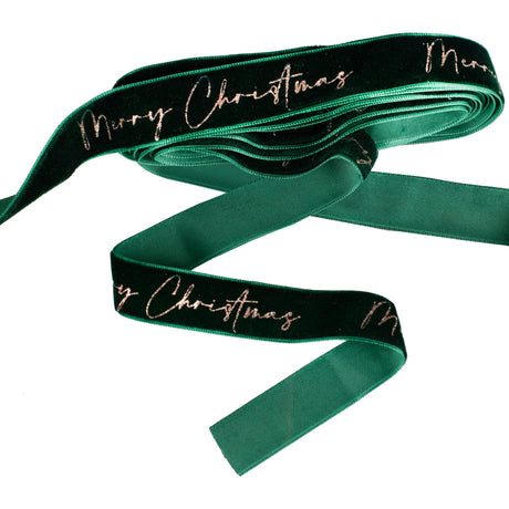 Velvet Green Christmas Ribbon