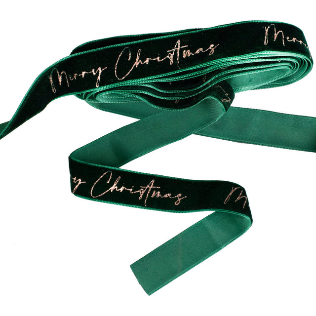 Velvet Green Christmas Ribbon