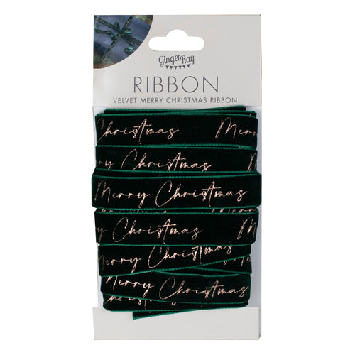 Velvet Green Christmas Ribbon