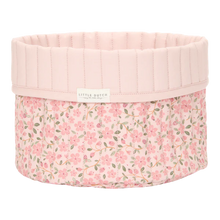 Load image into Gallery viewer, Small Reversible Quilted Storage Basket: Pink Fairy Garden